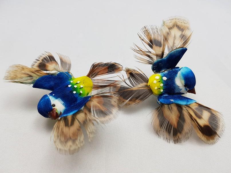 Zápich vtáčik 4 cm modrý 28