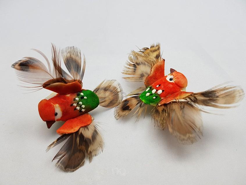 Zápich vtáčik 4 cm oranžový 28