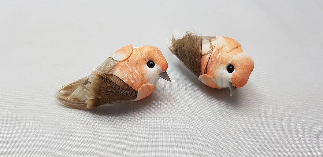 Nalepovací vtáčik 4 cm marhuľový 75