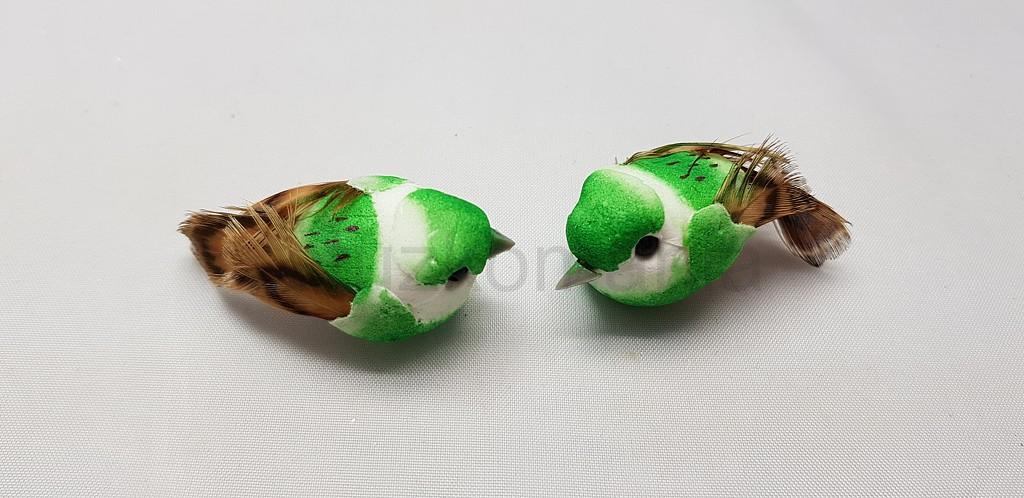 Nalepovací vtáčik 4 cm zelený 76