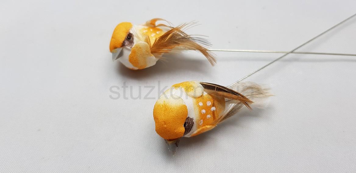 Zápich vtáčik 3 cm žltý 81