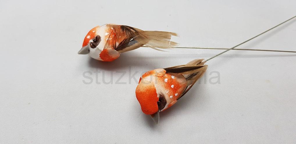 Zápich vtáčik 3 cm oranžový 81