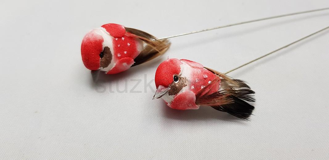 Zápich vtáčik 3 cm červený 81