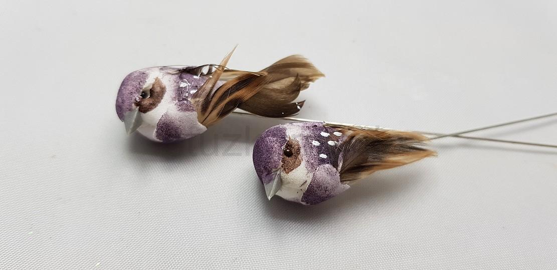 Zápich vtáčik 3 cm fialový  81